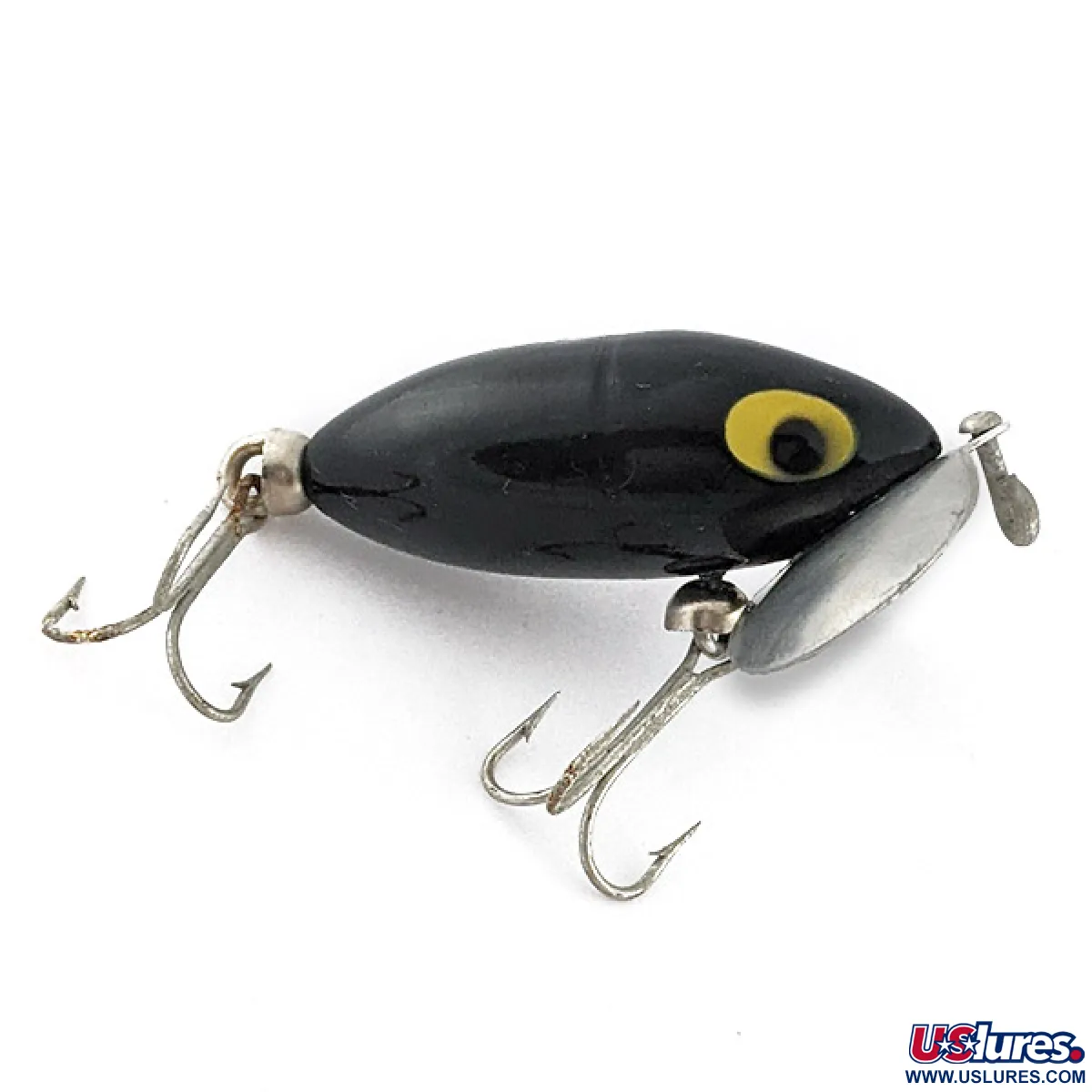 Vintage Fred Arbogast Jitterbug, 1/4oz Black fishing lure #23245