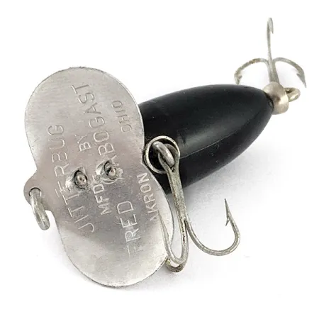 Vintage Fred Arbogast Jitterbug, 1/4oz Black fishing lure #23245