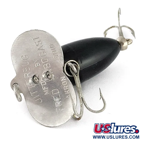 Vintage   Fred Arbogast Jitterbug, 1/4oz Black fishing lure #23245