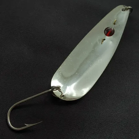 Vintage Red Eye Lures Red Eye Evil Eye Glow, 1/3oz nickel/white/blue Glow - glows in the dark fishing spoon #23247