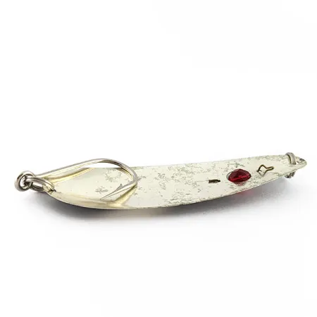 Vintage Red Eye Lures Red Eye Evil Eye, 1/3oz nickel/black/red fishing spoon #23248