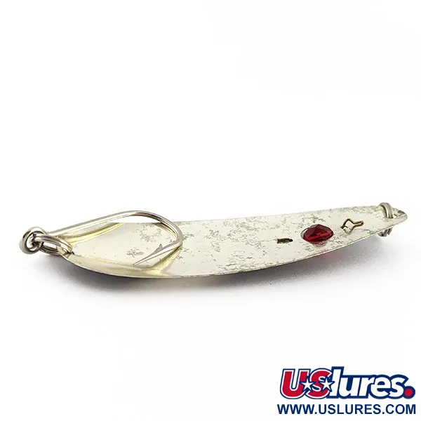 Vintage  Red Eye Lures Red Eye Evil Eye, 1/3oz nickel/black/red fishing spoon #23248