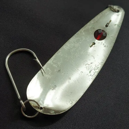 Vintage Red Eye Lures Red Eye Evil Eye, 1/3oz nickel/black/red fishing spoon #23248