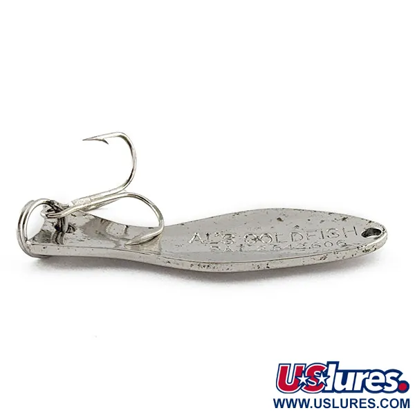 Vintage   Al's gold fish, 1/4oz nickel fishing spoon #23250