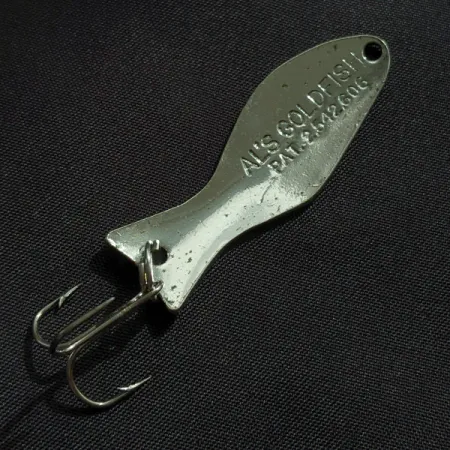 Vintage Al's gold fish, 1/4oz nickel fishing spoon #23250
