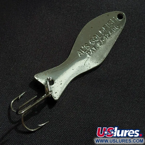 Vintage   Al's gold fish, 1/4oz nickel fishing spoon #23250