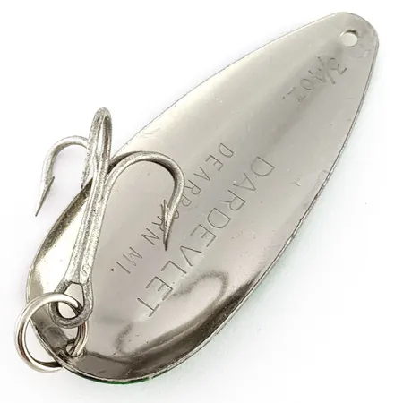 Vintage Eppinger Dardevle Dardevlet , 3/4oz nickel/gold/green fishing spoon #23251