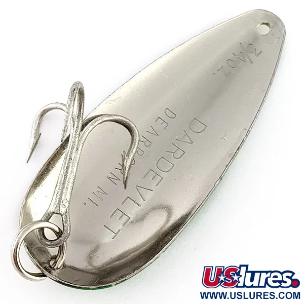 Vintage  Eppinger Dardevle Dardevlet , 3/4oz nickel/gold/green fishing spoon #23251