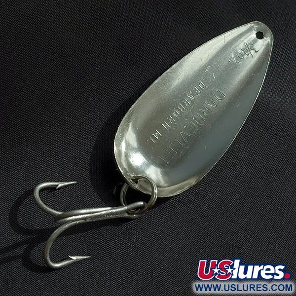 Vintage  Eppinger Dardevle Dardevlet , 3/4oz nickel/gold/green fishing spoon #23251