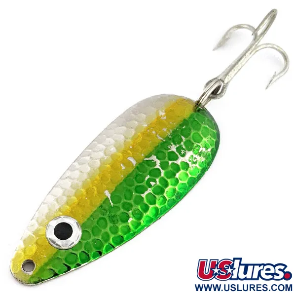 Vintage  Eppinger Dardevle Dardevlet , 3/4oz nickel/gold/green fishing spoon #23251