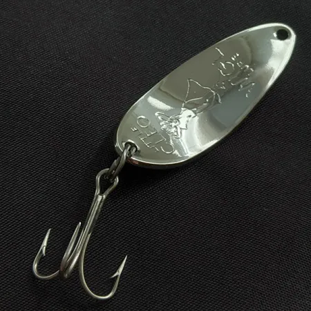 Vintage Seneca Little Cleo (Hula Girl), 1/3oz nickel/green fishing spoon #23255