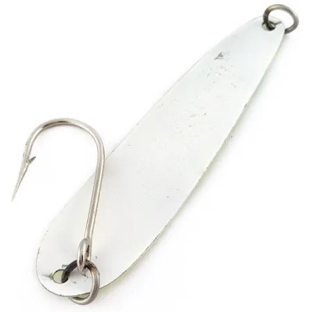 Vintage Luhr Jensen Westport Wobbler, 1/2oz yellow/green/white UV fishing spoon #23257