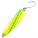 Vintage   Luhr Jensen Westport Wobbler, 1/2oz yellow/green/white UV fishing spoon #23257