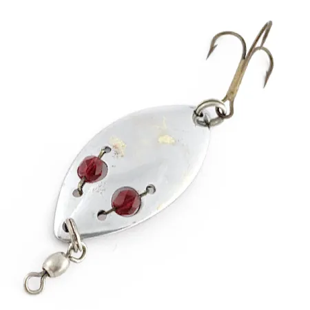 Vintage Hofschneider Red Eye junior, 1/4oz nickel/red eyes fishing spoon #23266