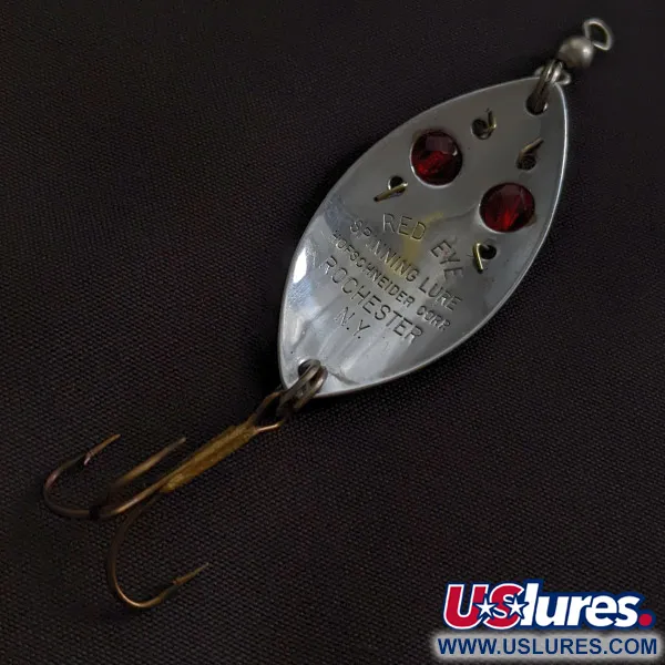 Vintage  Hofschneider Red Eye junior, 1/4oz nickel/red eyes fishing spoon #23266