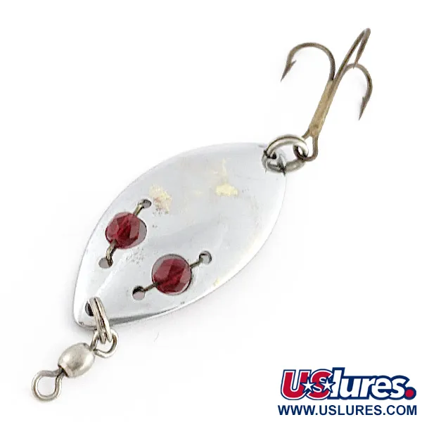 Vintage  Hofschneider Red Eye junior, 1/4oz nickel/red eyes fishing spoon #23266