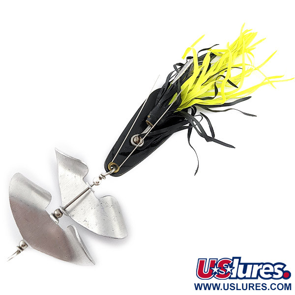 Vintage   Strike King Timber King Weedless Spoon Buzz, 1/2oz black/yellow fishing spoon #23269