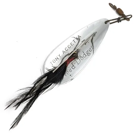 Vintage Tony Accetta Weed Doger, 3/4oz nickel fishing spoon #23270