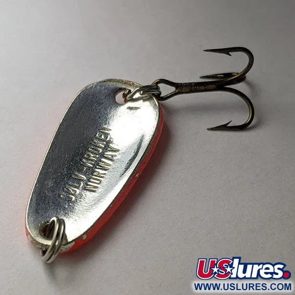 Vintage   Sølvkroken  Nordic, 1/4oz hot pink/silver UV fishing spoon #23271