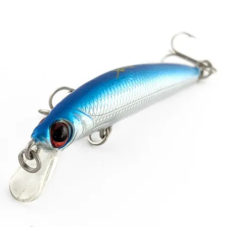 Vintage Bass Pro Shops XPS Lazer Eye Minnow, 3/32oz silver/blue fishing lure #23281