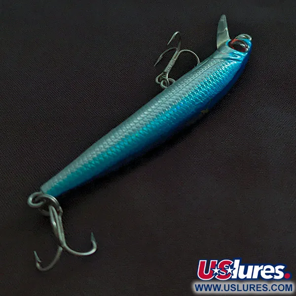 Vintage   Bass Pro Shops XPS Lazer Eye Minnow, 3/32oz silver/blue fishing lure #23281