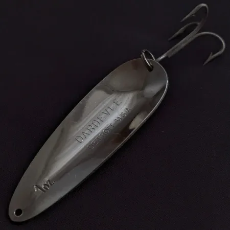 Vintage Eppinger Dardevle Detroit, 1oz Black Devle fishing spoon #23289