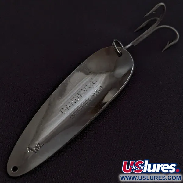 Vintage  Eppinger Dardevle Detroit, 1oz Black Devle fishing spoon #23289