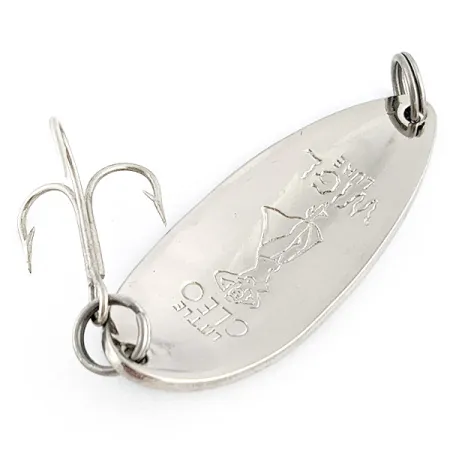 Vintage Seneca Little Cleo (Hula Girl), 2/3oz nickel/green fishing spoon #23292