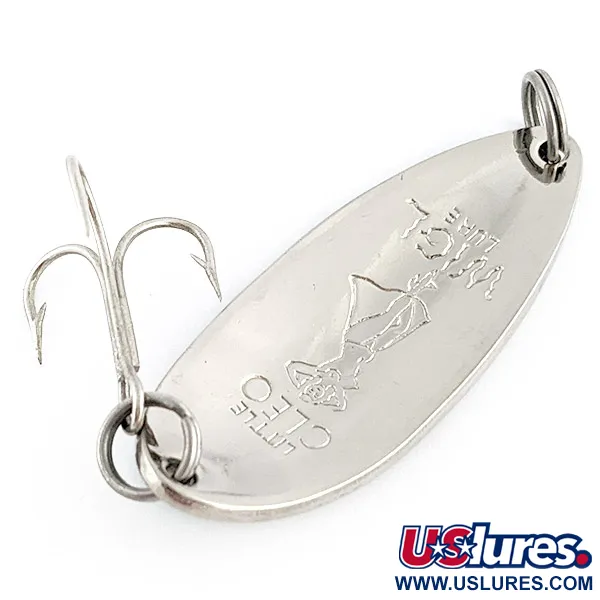 Vintage  Seneca Little Cleo (Hula Girl), 2/3oz nickel/green fishing spoon #23292