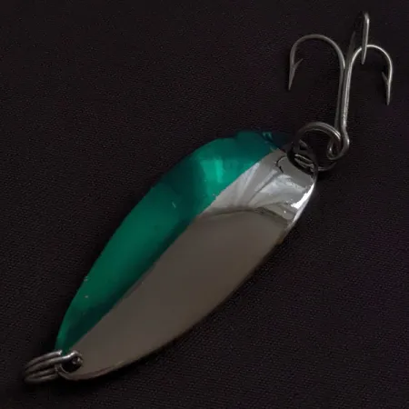 Vintage Seneca Little Cleo (Hula Girl), 2/3oz nickel/green fishing spoon #23292