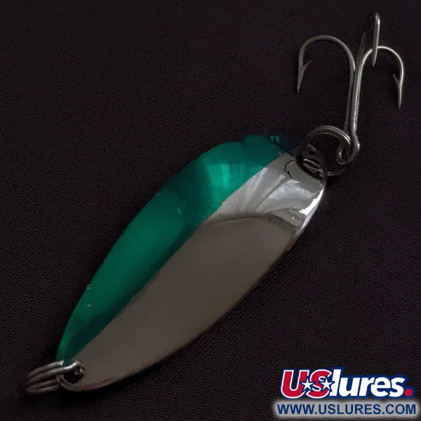 Vintage  Seneca Little Cleo (Hula Girl), 2/3oz nickel/green fishing spoon #23292