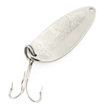 Vintage Seneca Little Cleo (Hula Girl) , 1/3oz nickel/white pearl fishing spoon #23293