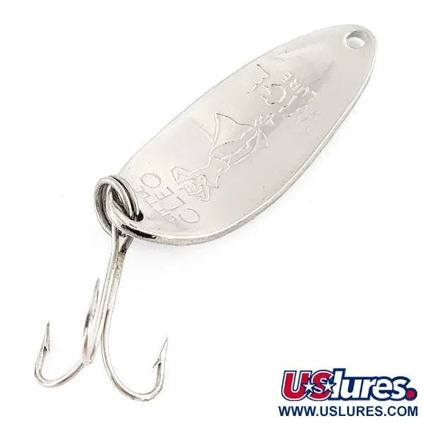 Vintage  Seneca Little Cleo (Hula Girl) , 1/3oz nickel/white pearl fishing spoon #23293