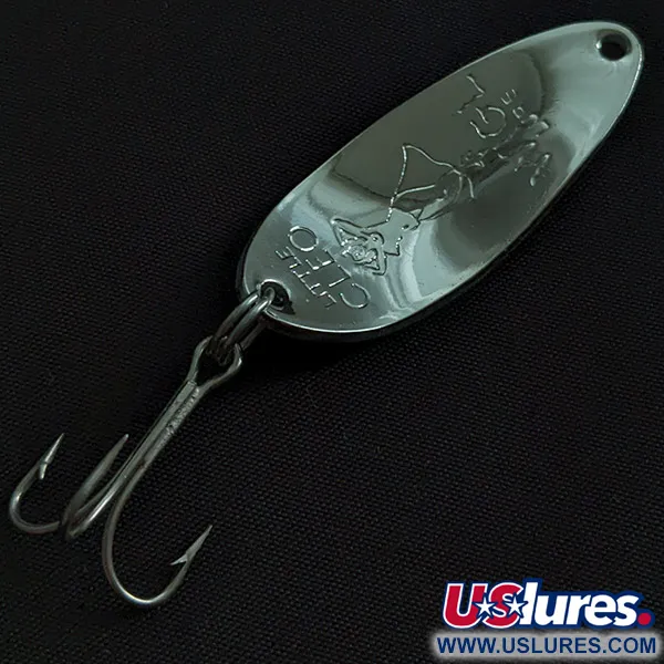 Vintage  Seneca Little Cleo (Hula Girl) , 1/3oz nickel/white pearl fishing spoon #23293