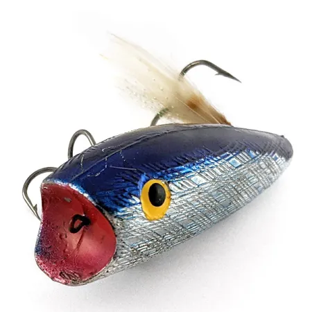 Vintage Herter's popper, 1/3oz silver/blue fishing lure #23313