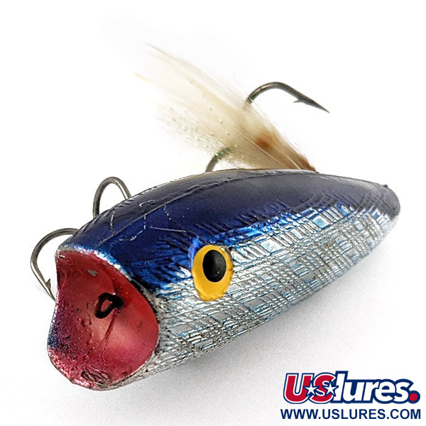 Vintage   Herter's popper, 1/3oz silver/blue fishing lure #23313