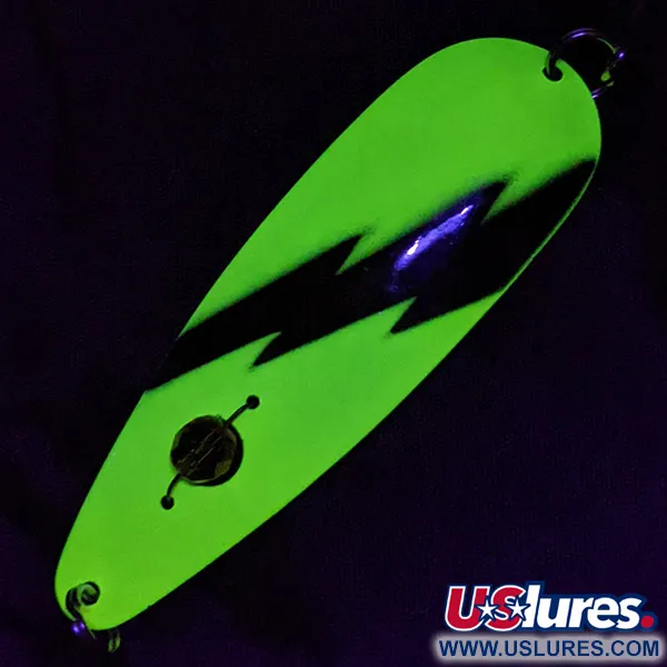 Vintage  Red Eye Lures Red Eye Evil Eye, 1/3oz yellow/black fishing spoon #23322