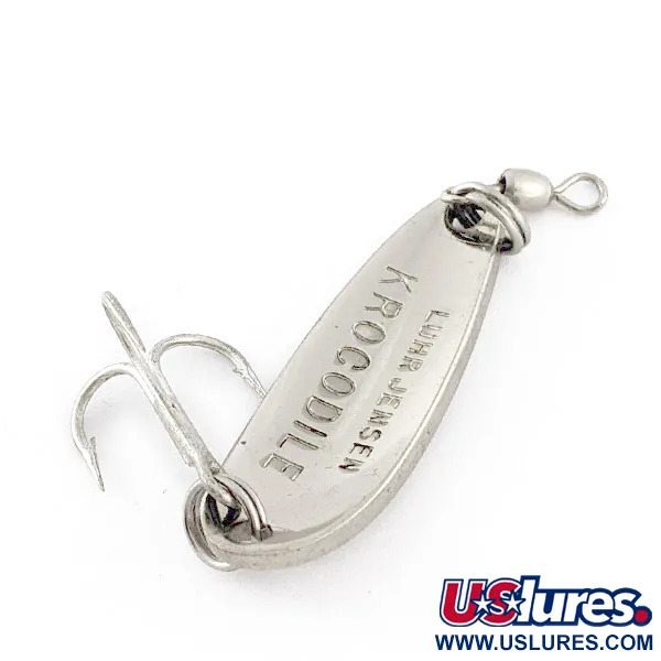 Vintage  Luhr Jensen Krocodile, 1/3oz nickel fishing spoon #23323