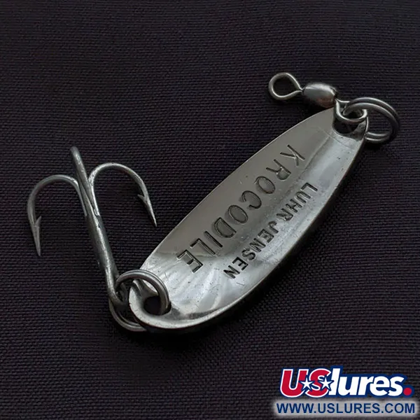 Vintage  Luhr Jensen Krocodile, 1/3oz nickel fishing spoon #23323