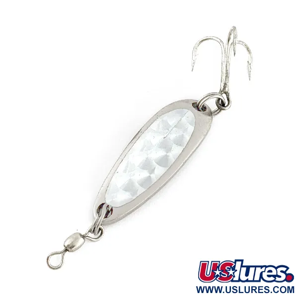 Vintage  Luhr Jensen Krocodile, 1/3oz nickel fishing spoon #23323