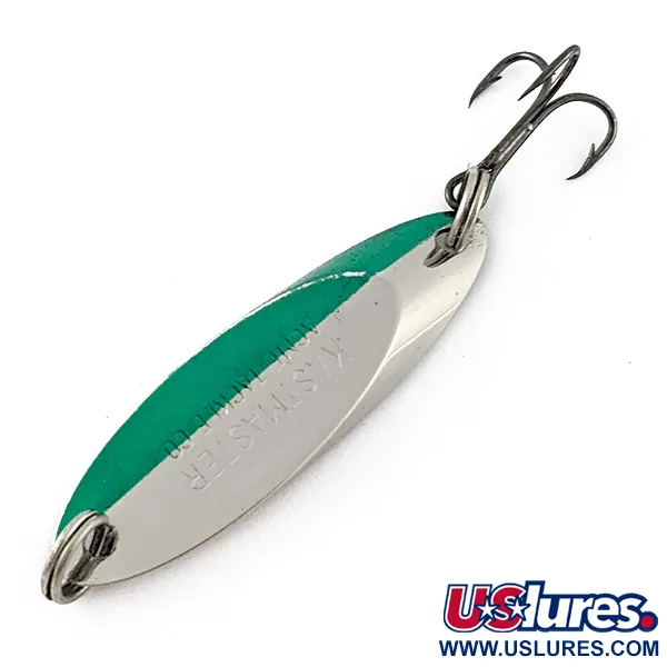 Vintage  Acme  Kastmaster, 1/4oz nickel/green fishing spoon #23327