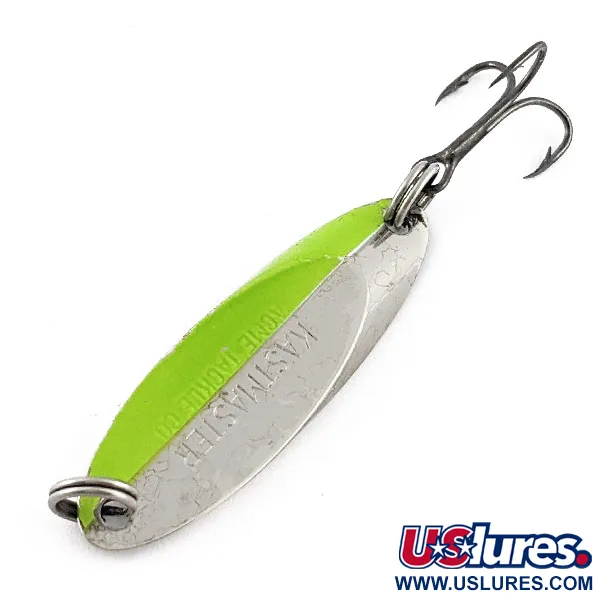 Vintage  Acme  Kastmaster, 1/4oz nickel/green fishing spoon #23328