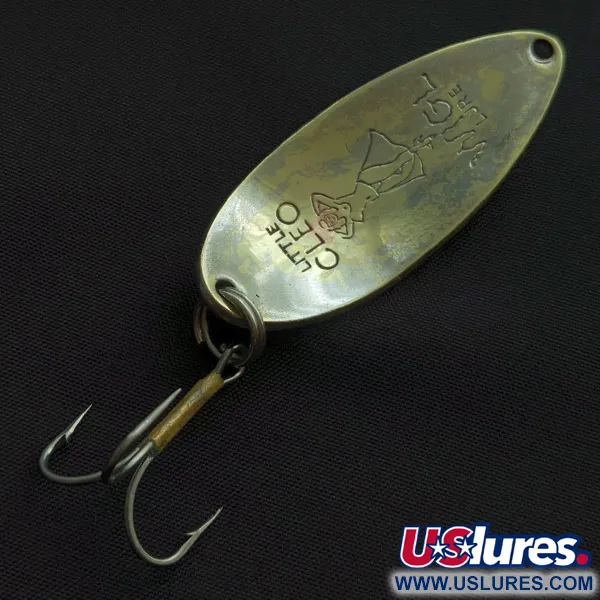 Vintage  Seneca Little Cleo (Hula Girl), 1/2oz gold fishing spoon #23333