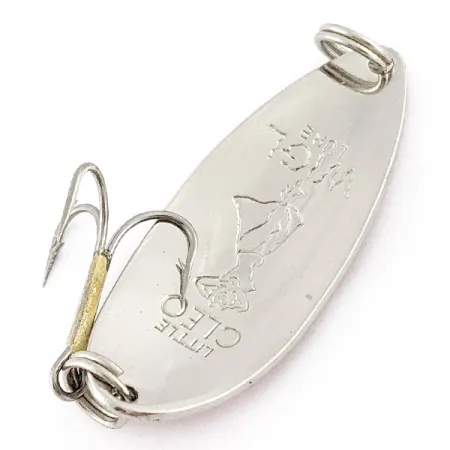 Vintage Seneca Little Cleo (Hula Girl), 1/2oz nickel/red fishing spoon #23334