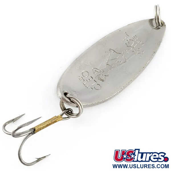 Vintage  Seneca Little Cleo (Hula Girl), 1/2oz nickel/green fishing spoon #23335