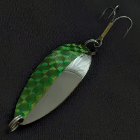 Vintage Seneca Little Cleo (Hula Girl), 1/2oz nickel/green fishing spoon #23335