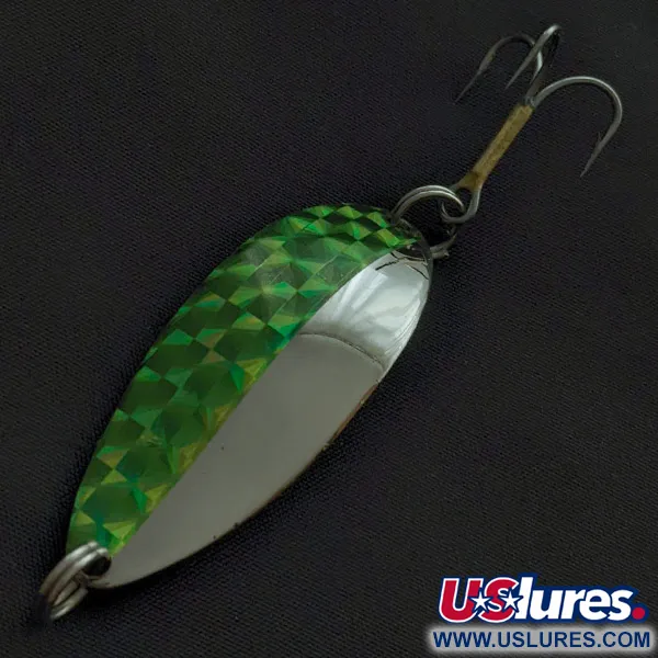 Vintage  Seneca Little Cleo (Hula Girl), 1/2oz nickel/green fishing spoon #23335