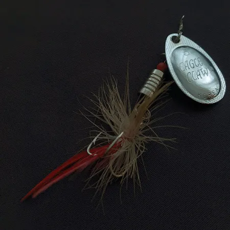 Vintage Eagle Claw Spinner 3, 1/4oz silver spinning lure #23337