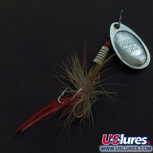 Vintage   Eagle Claw Spinner 3, 1/4oz silver spinning lure #23337