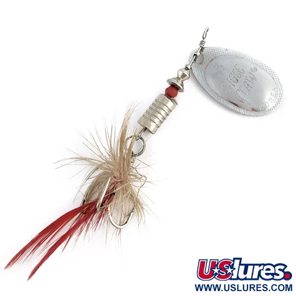 Vintage   Eagle Claw Spinner 3, 1/4oz silver spinning lure #23337
